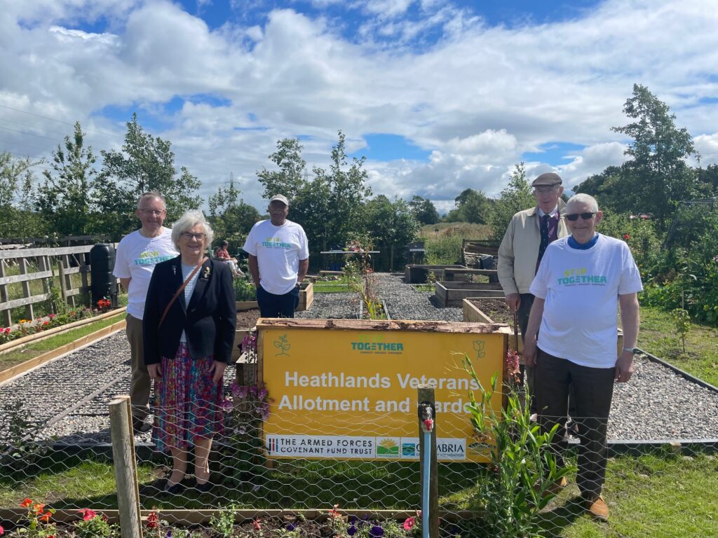 Step Together Volunteering created a sensory garden and wildlife/memorial walk at the Heathlands Estate to Support Recovery of Veterans